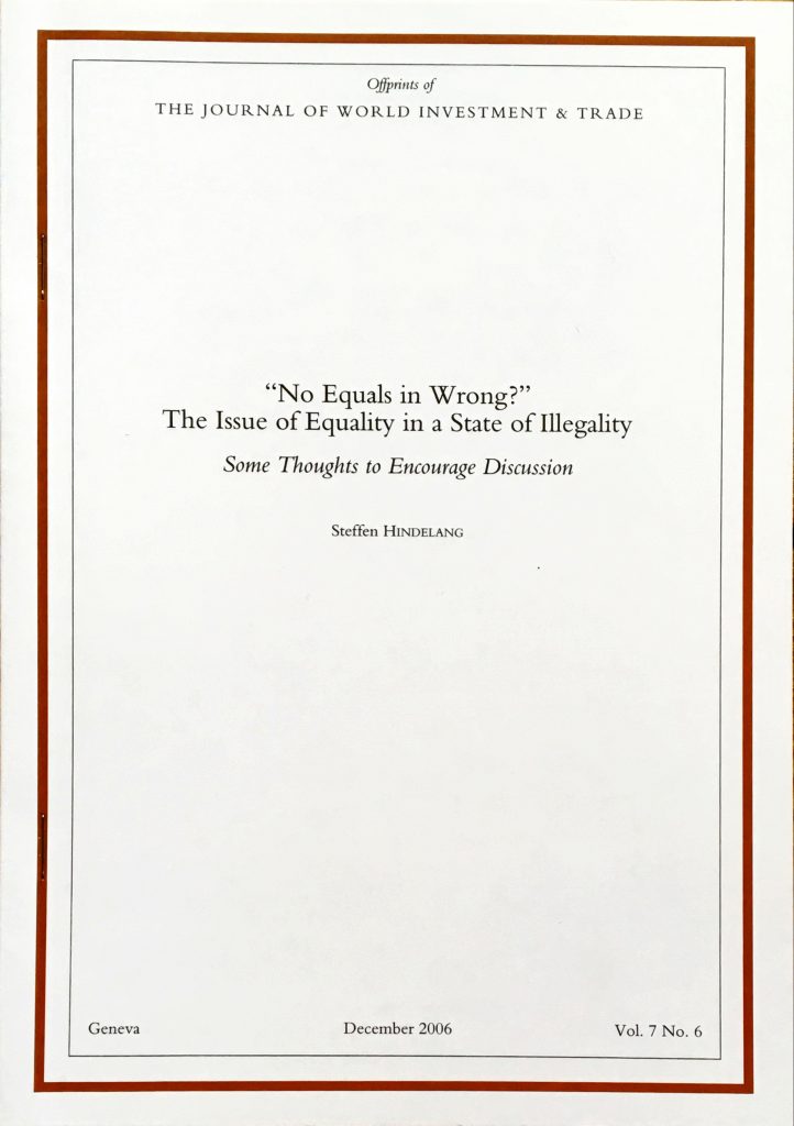 “No Equals in Wrong?” The Issue of Discrimination in an Environment of Illegality. Some Thoughts to Encourage Discussion