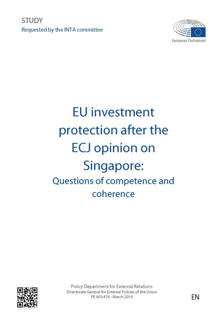 Presentation on "The price for a seat at the ISDS reform table: CJEU’s clearance of the EU’s investment protection policy and its impact on the EU constitutional order" in Conference on Investment Courts and the Union’s Legal Order at Stockholm University