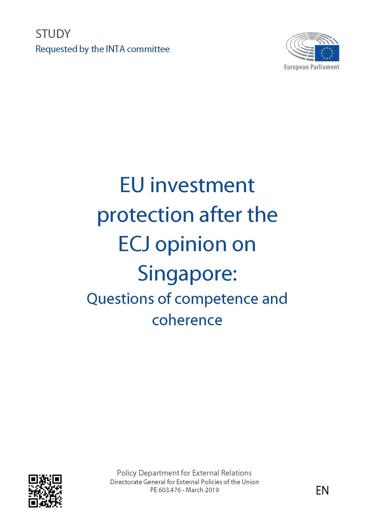 Stocktaking of investment protection provisions in EU agreements and Member States’ bilateral investment treaties and their impact on the coherence of EU policy